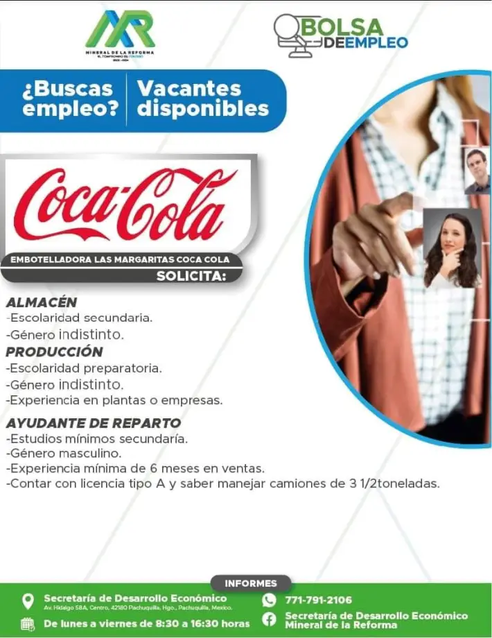 ¿Buscas trabajo? Conocidas empresas ofrecen estas vacantes en Pachuca y Mineral de la Reforma