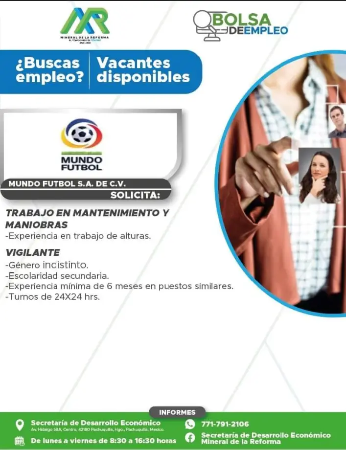 ¿Buscas trabajo? Conocidas empresas ofrecen estas vacantes en Pachuca y Mineral de la Reforma