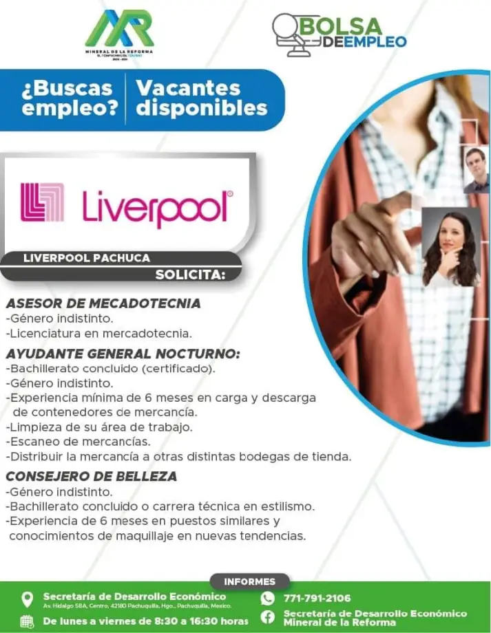 ¿Buscas trabajo? Conocidas empresas ofrecen estas vacantes en Pachuca y Mineral de la Reforma