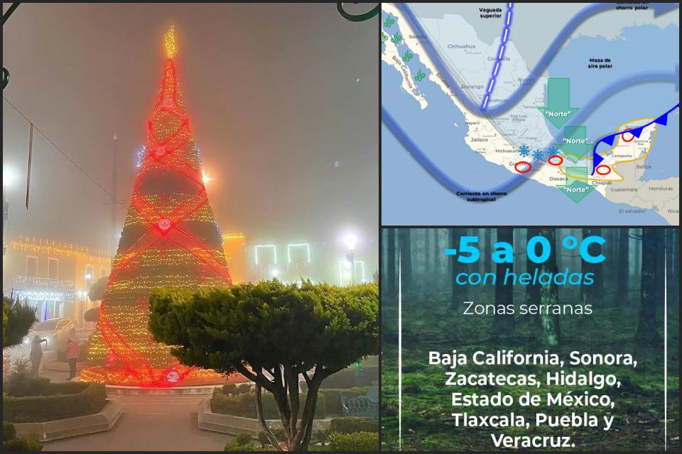¡Felices y muy frías fiestas! Clima bajo cero en Hidalgo para Nochebuena y Navidad