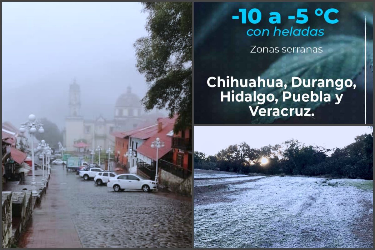 ¡Prepárate! Pronostican temperaturas gélidas de entre -10 y -5 °C en Hidalgo para las próximas horas