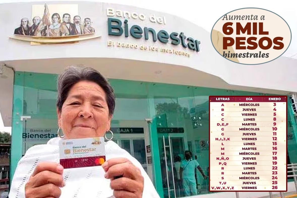 Aumenta a 6 mil pesos la Pensión Bienestar 2024; y ¡habrá pago adelantado de 12 mil!