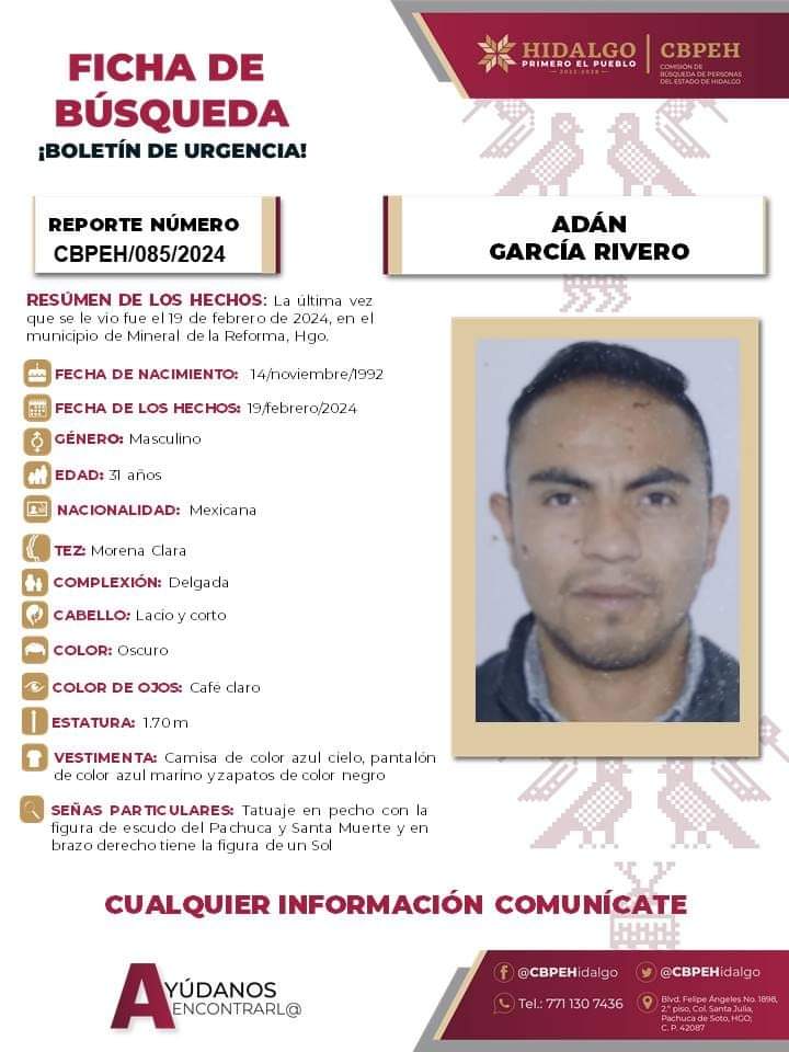 Adán García desapareció en Mineral de la Reforma; piden ayuda para encontrarlo
