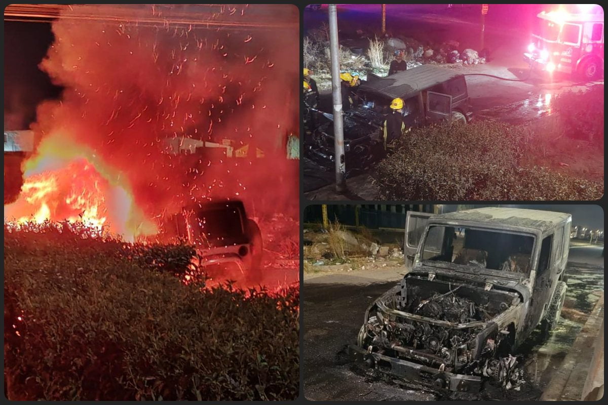 Camioneta es incendiada de forma intencional en colonia de Pachuca