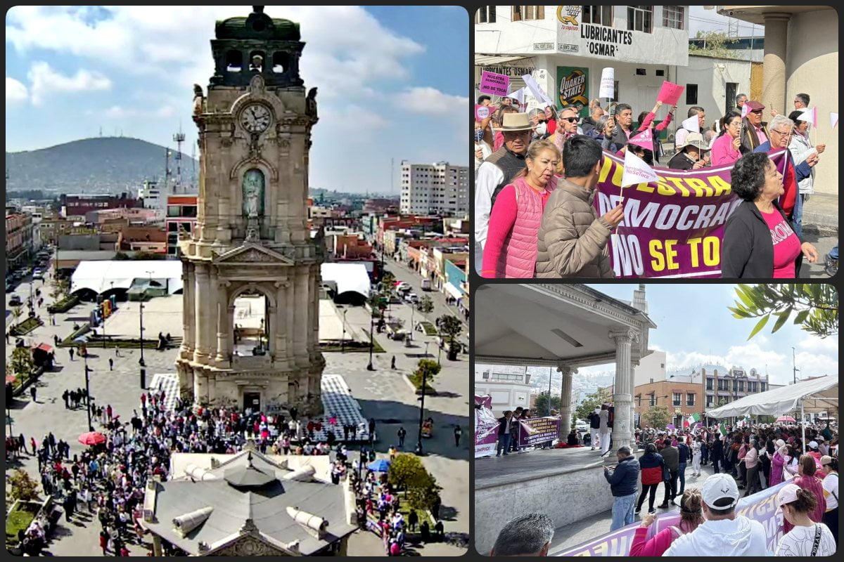 'Marcha por nuestra democracia': con poca afluencia en Pachuca