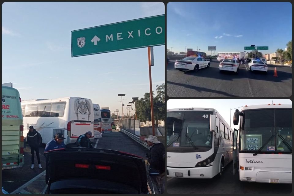 Comienza paro nacional de transportistas manifestación en la México