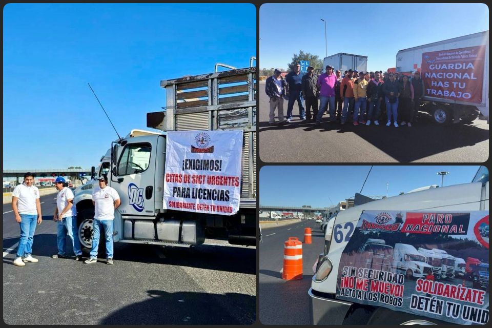 Transportistas realizan paro nacional en carreteras, incluida la México-Pachuca