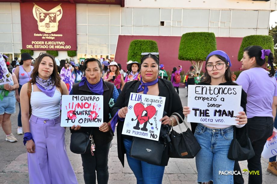 ¡Miles! Así se vivió la marcha 8M en Pachuca | Fotos y video