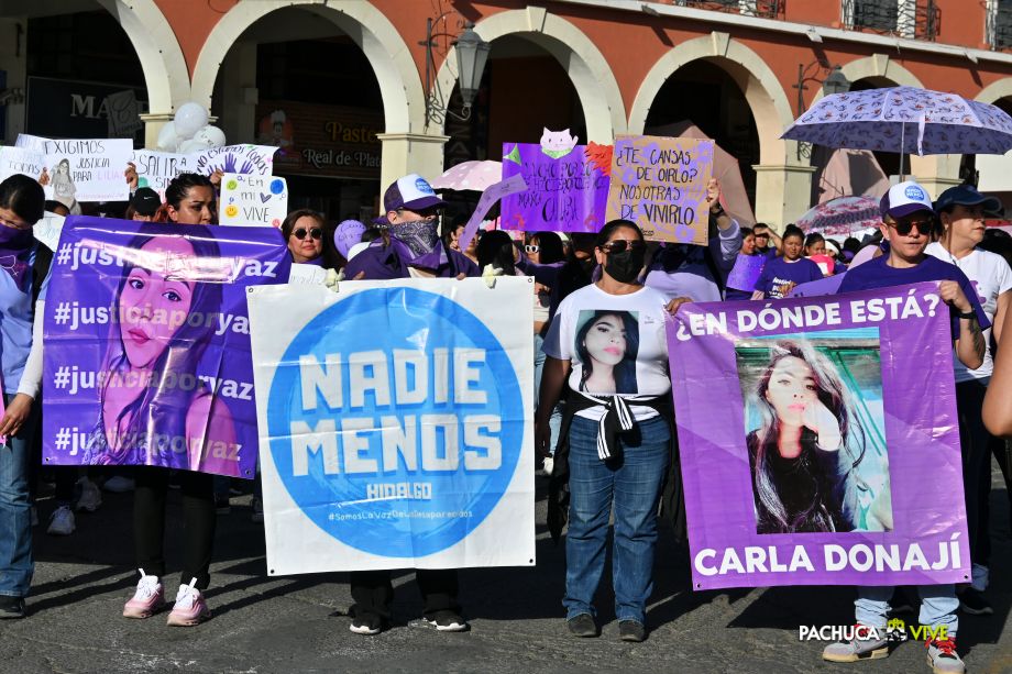 ¡Miles! Así se vivió la marcha 8M en Pachuca | Fotos y video