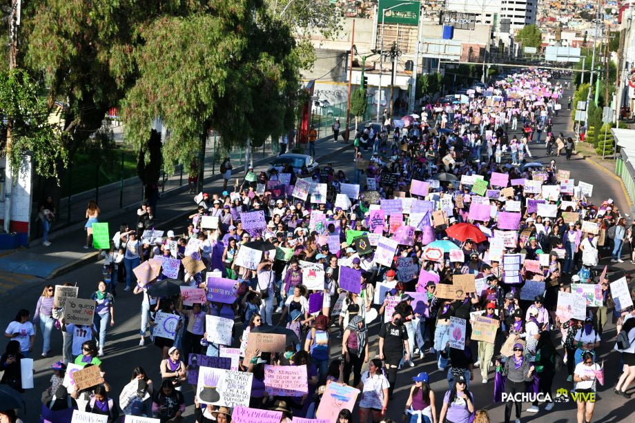 ¡Miles! Así se vivió la marcha 8M en Pachuca | Fotos y video