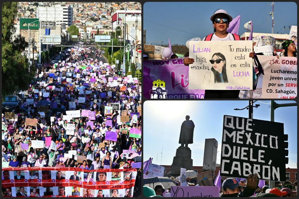 ¡Miles! Así se vivió la marcha 8M en Pachuca | Fotos y video
