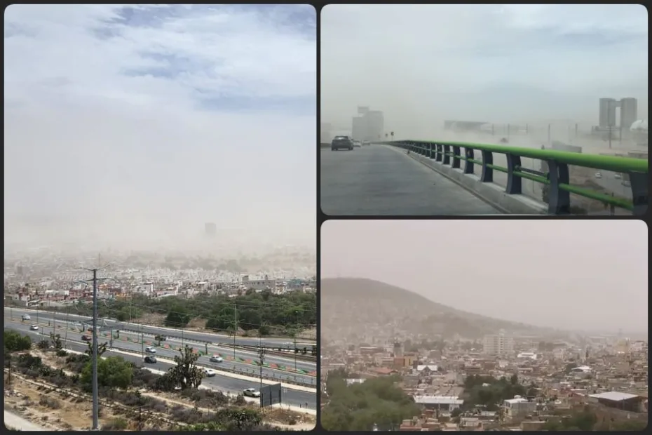 ¡Tolvaneras! Densa nube de polvo envuelve a Pachuca; fuerte viento provoca afectaciones | FOTOS