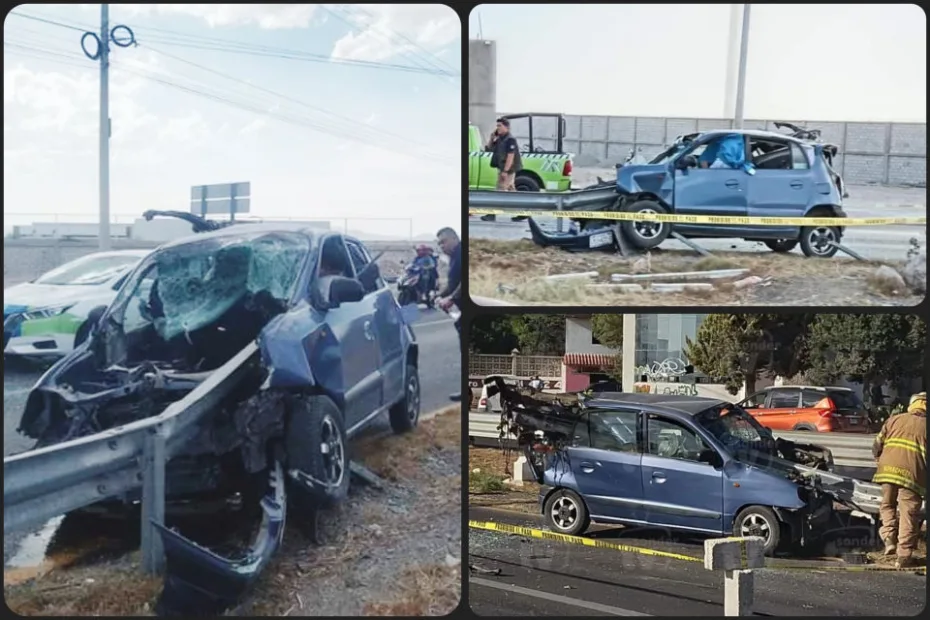 ¡Trágico! Conductor pierde la vida tras incrustar su auto en una barra de contención en la Pachuca-Sahagún