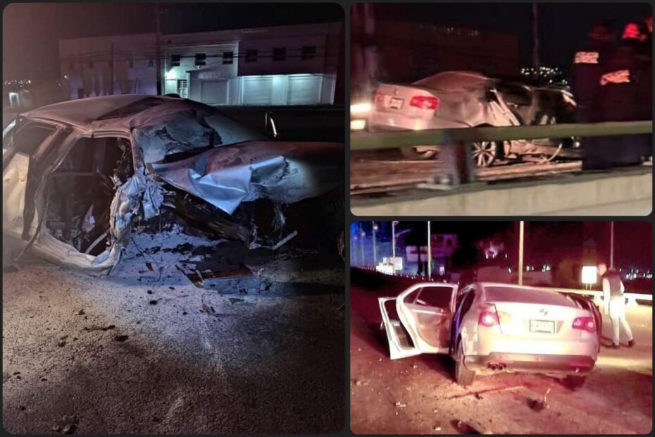 ¡Se salvaron de milagro! Así acabó un auto tras accidentarse en el puente de Téllez