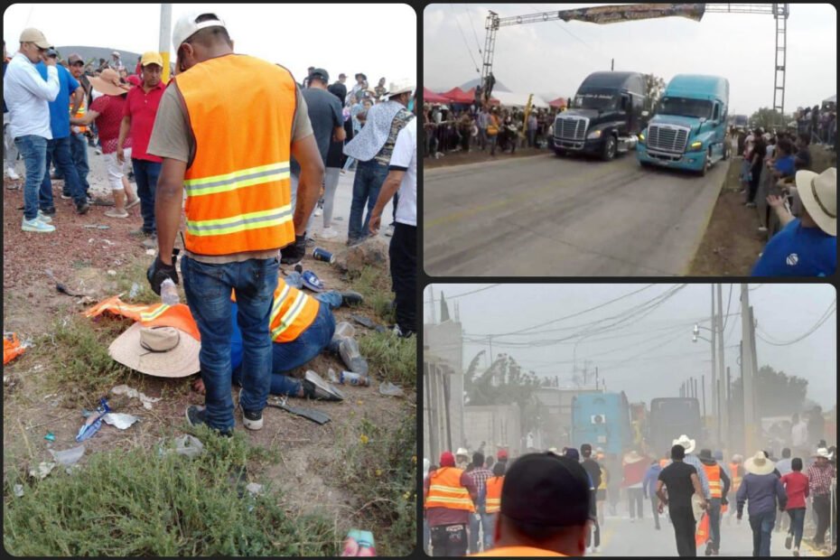 ¡Tragedia en Epazoyucan! Tráiler fuera de control atropella a asistentes durante evento de arrancones | VIDEO