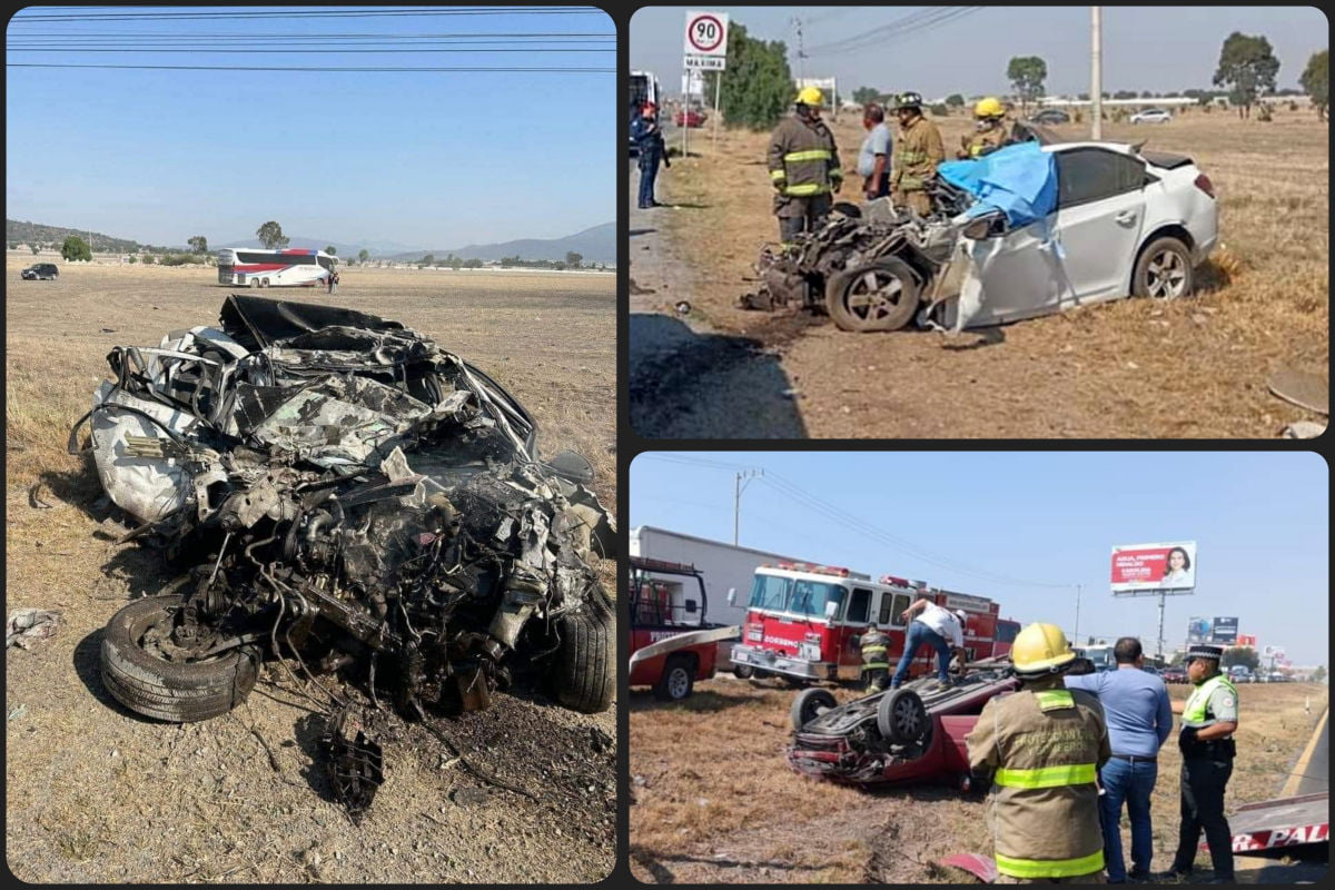 ¡Impactante! Así acabaron dos autos en fatal accidente con autobús involucrado en la México-Pachuca