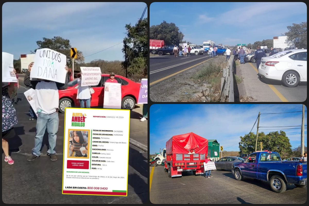 "Hasta encontrarte": manifestantes bloquean la México-Tuxpan por menor desaparecida en Hidalgo