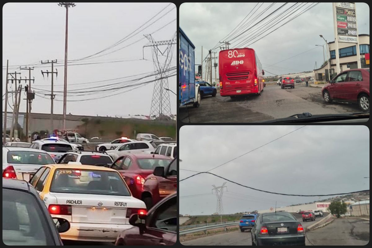 Caída de transformador y cableado en el puente Las Torres provoca caos vial en el sur de Pachuca