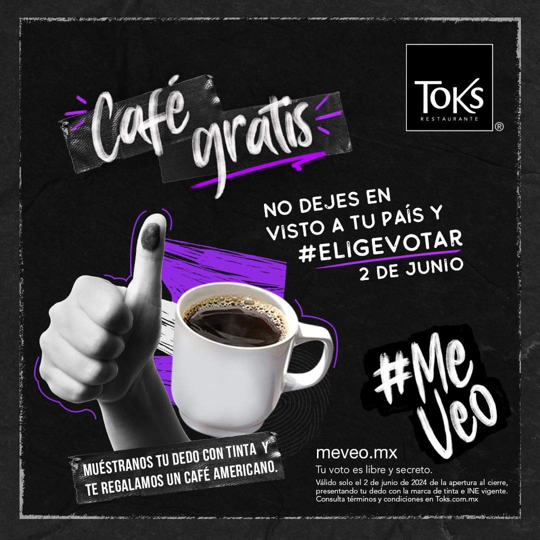 Elecciones 2024: café gratis y promos de cine para quienes voten el 2 de junio