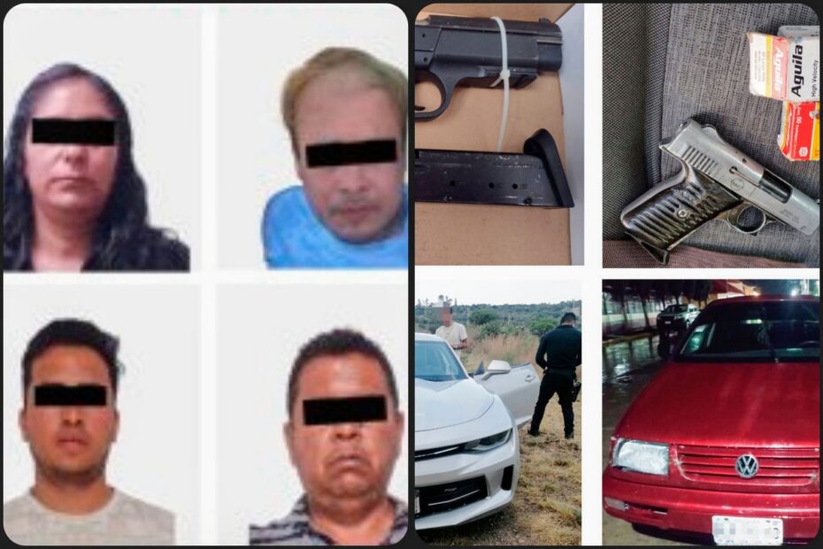 Detiene SSPH a cuatro personas armadas, una de ellas echó bala en Pachuca y provocó persecución