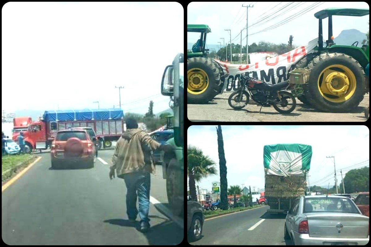 Campesinos bloquean la Pachuca-Actopan este miércoles