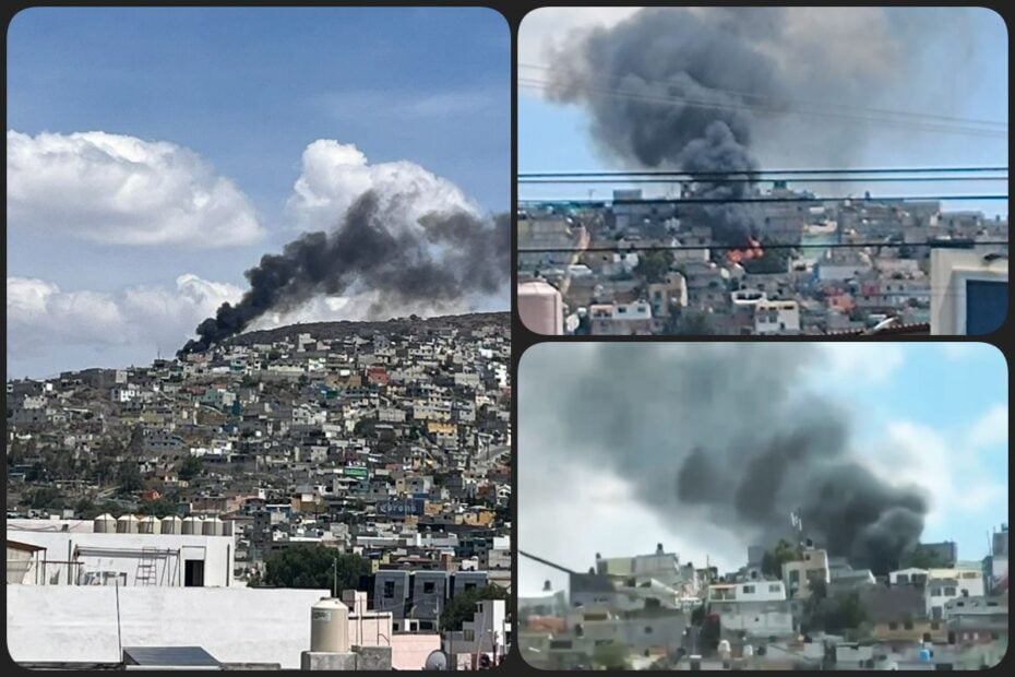 #Video: Arde vivienda en colonia Felipe Ángeles de Pachuca; nube de humo se ve desde toda la ciudad