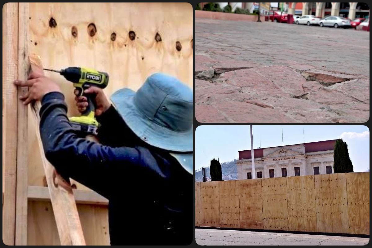 ¡Cercada! Arranca rehabilitación de plaza Juárez en Pachuca; estos son los cambios que habrá