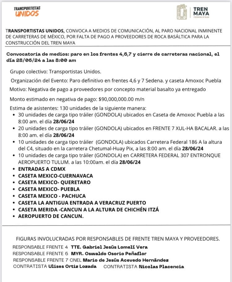 ¡Ojo! Transportistas realizarán mega bloqueo este viernes en la México-Pachuca y otras autopistas del país