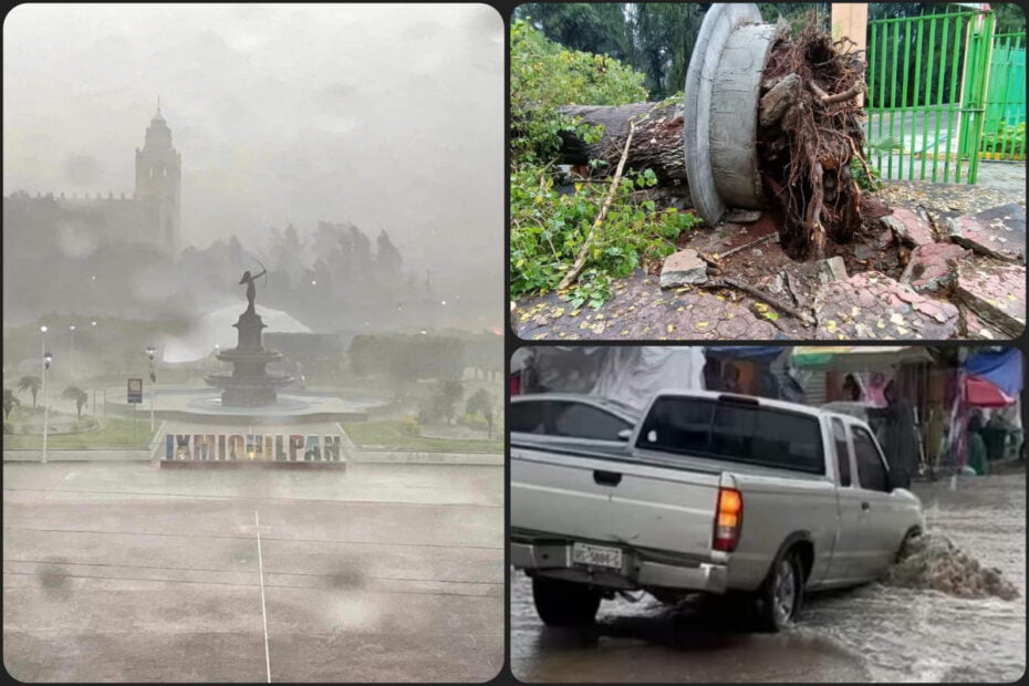 Árboles caídos, vehículos varados... Ixmiquilpan, el más afectado por las tormentas de las últimas horas