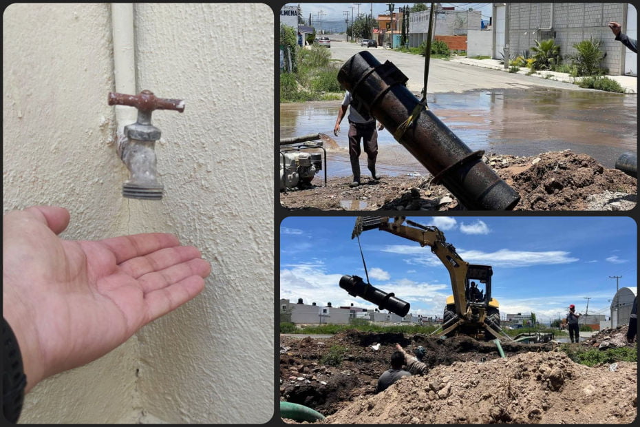 ¡Ojo! Fuga en acueducto deja sin agua a estos dos sectores de la zona metropolitana de Pachuca