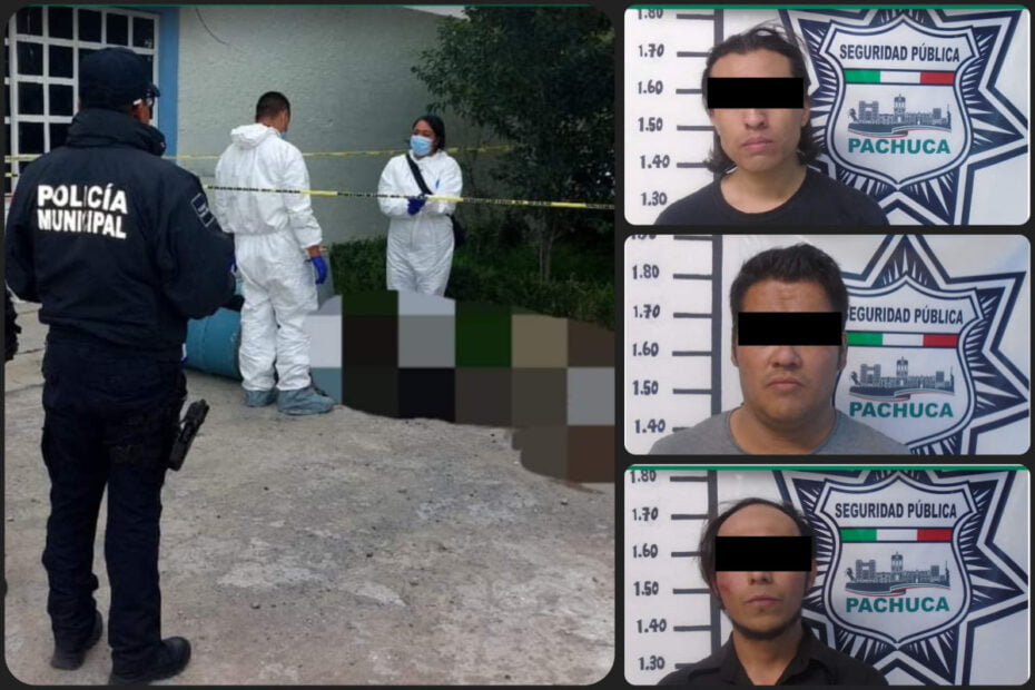 ¡Macabro hallazgo! Aparece cuerpo entambado durante detención de sujetos en Pachuca