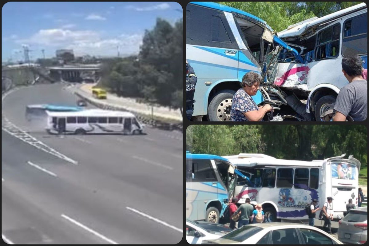 #Video: Así fue el choque de autobuses que dejó 15 pasajeros lesionados en la México-Pachuca