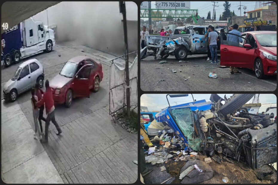 Tractocamión arrasa con 11 vehículos en 'bajada de la muerte' de Hidalgo | VIDEO