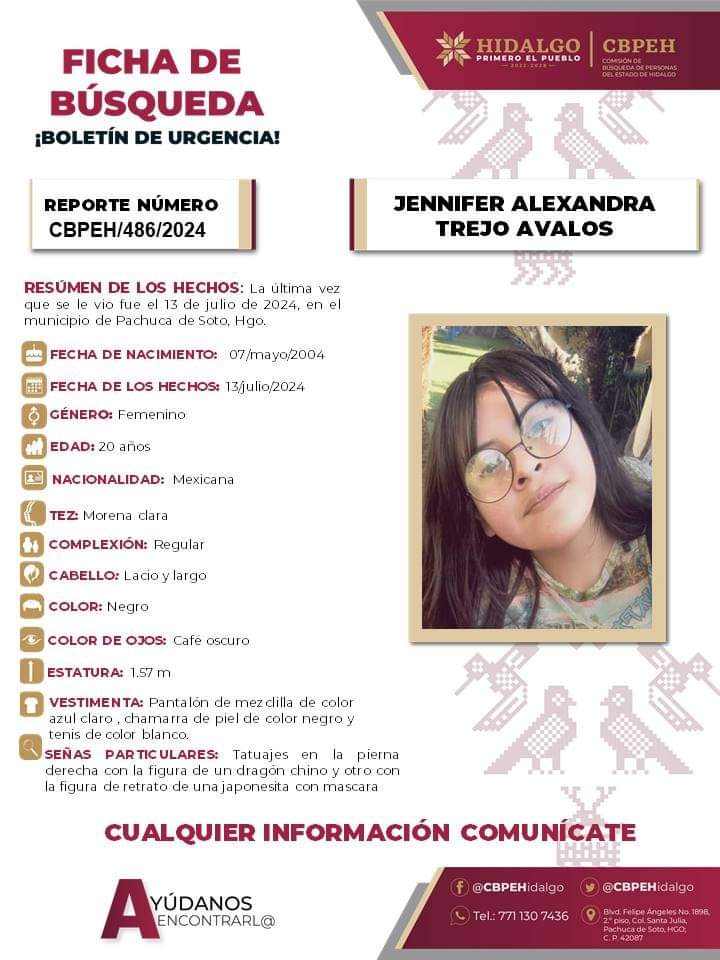 Jennifer Alejandra desapareció en Pachuca; piden ayuda para encontrarla | LOCALIZADA