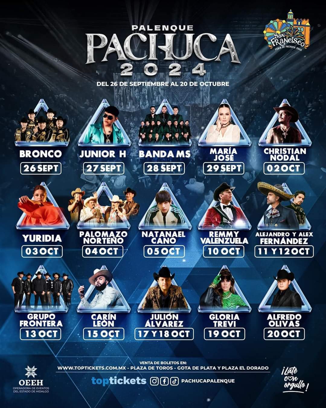 ¡Oficial! Palenque de la Feria Pachuca 2024: cartel y precios