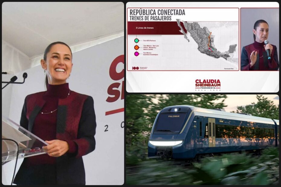 Anuncia Claudia Sheinbaum proyecto AIFA-Pachuca en nuevas rutas de trenes similares al Tren Maya