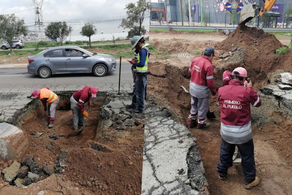 Filtración a un cruce de tubería, la causa del hundimiento en el sur de Pachuca