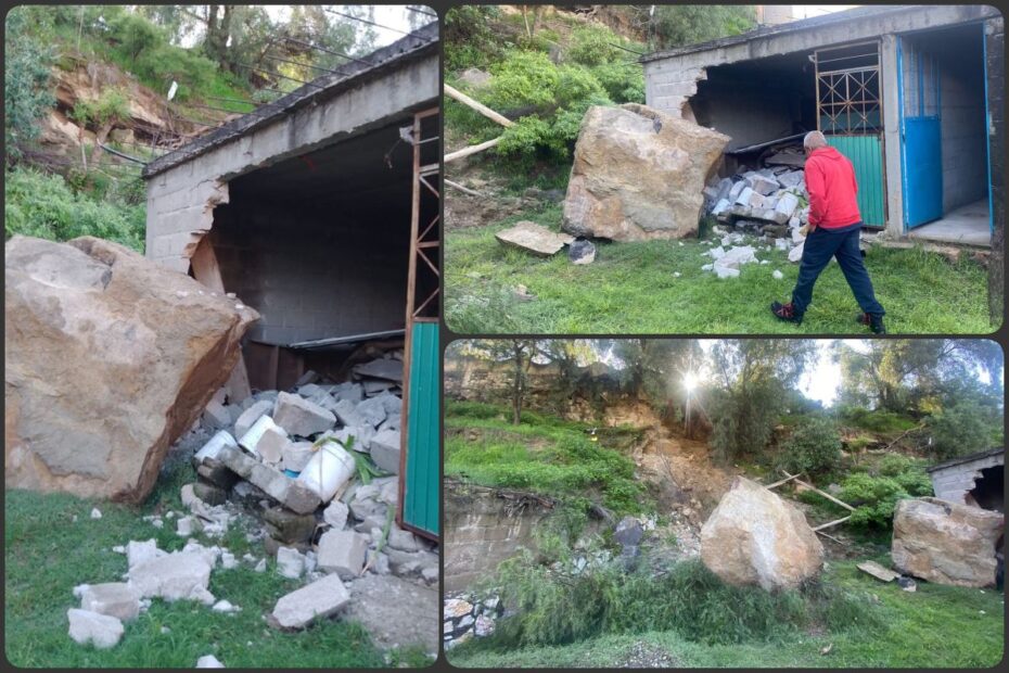 ¡Impactante! Gigantesca roca aplasta a una vivienda en Tula