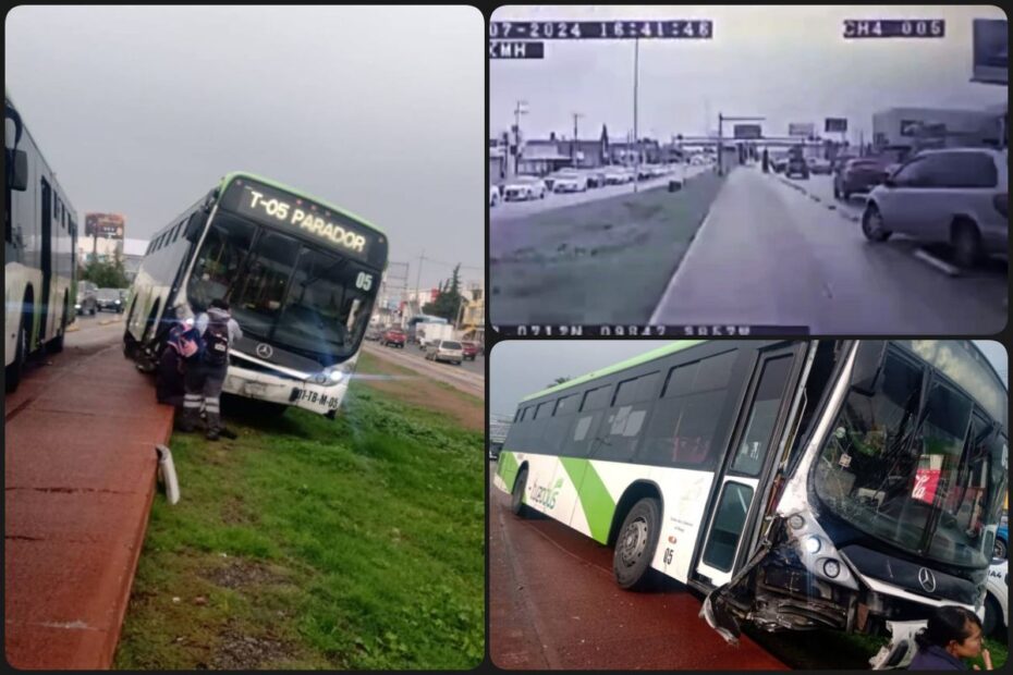 Fugitivo conductor provoca accidente en Pachuca al invadir carril del Tuzobús | VIDEO