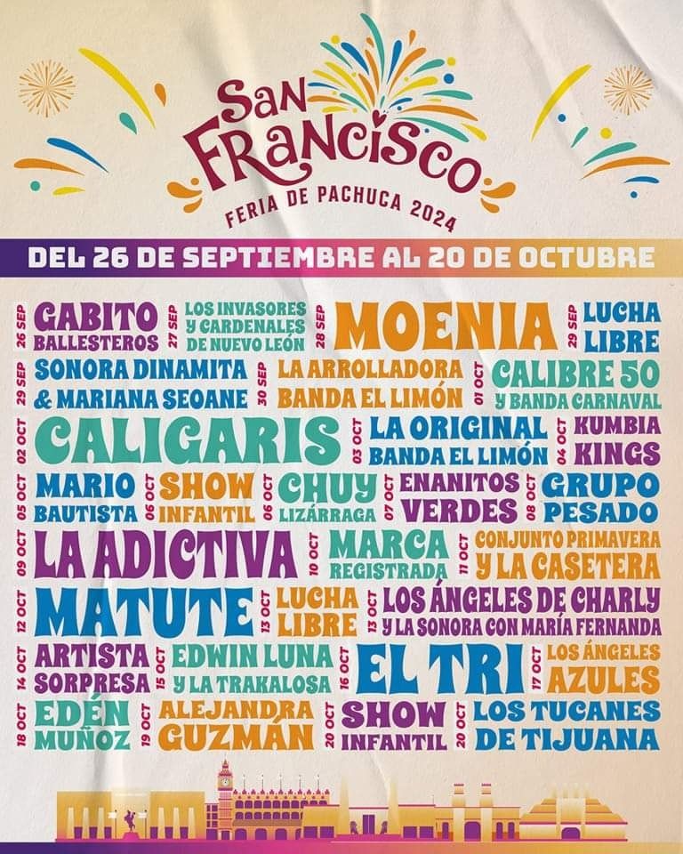 #Video: En una fiesta llena de color, presentan la Feria de San Francisco Pachuca 2024; esta es la cartelera artística