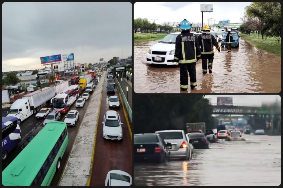 ¡Otra vez! Colapsan vialidades de Pachuca tras fuertes lluvias de este miércoles | FOTOS