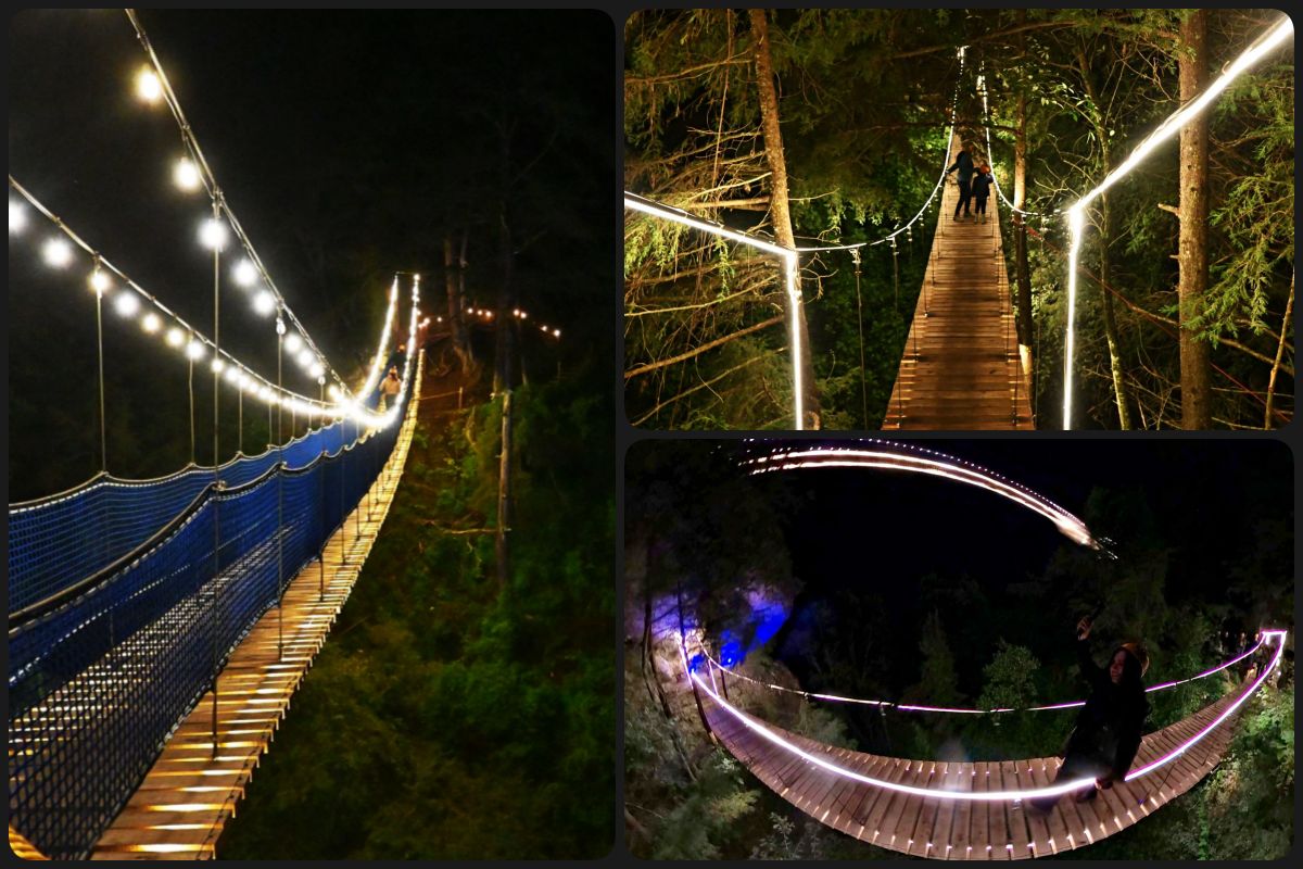 Puentes Colgantes Iluminados, la nueva sensación turística de Mineral del Chico | Fotos y video