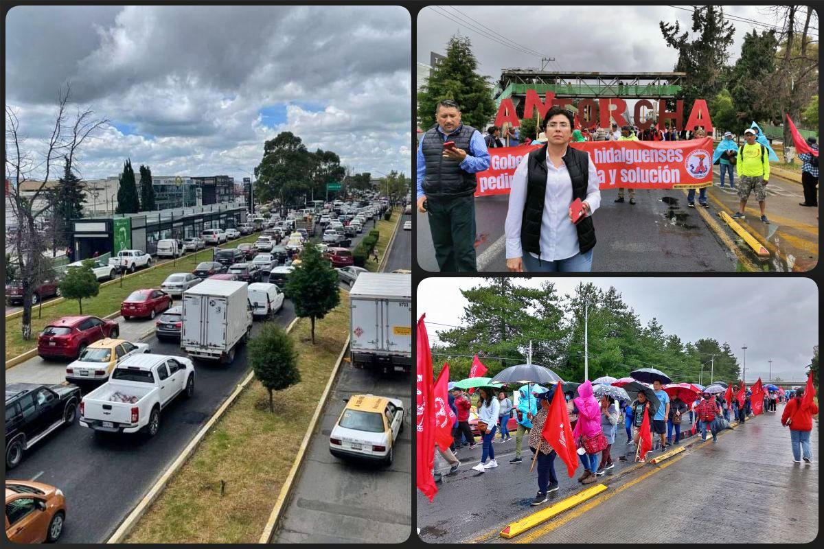 Manifestantes colapsan el sur de Pachuca durante segundo informe del gobernador