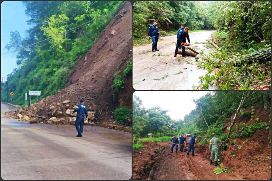 Lluvias provocan deslaves en la México-Tampico, afectando a municipios de Hidalgo