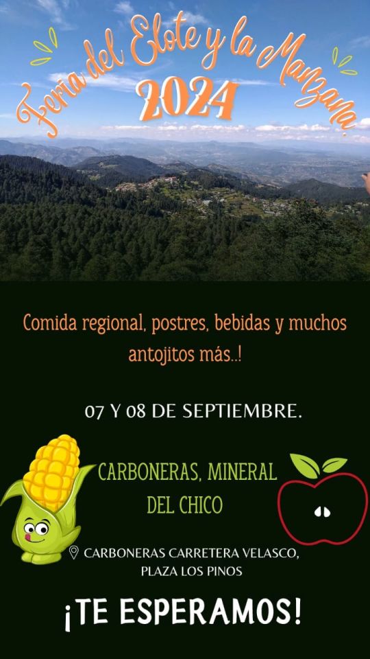 Feria del Elote y la Manzana en bella comunidad de Mineral del Chico, este fin de semana