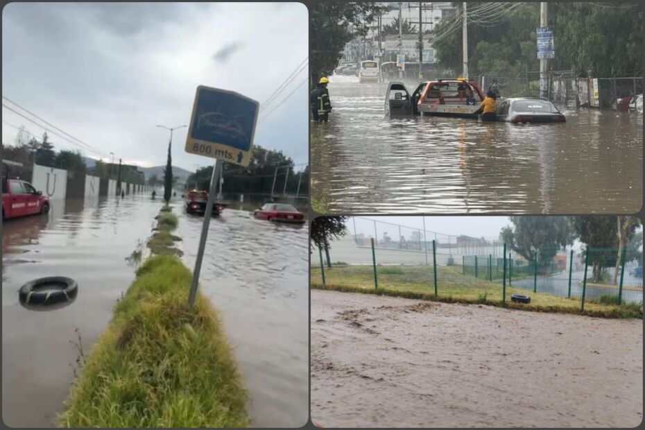 Ahora en Mineral de la Reforma, tormenta deja fuertes inundaciones | Fotos y video