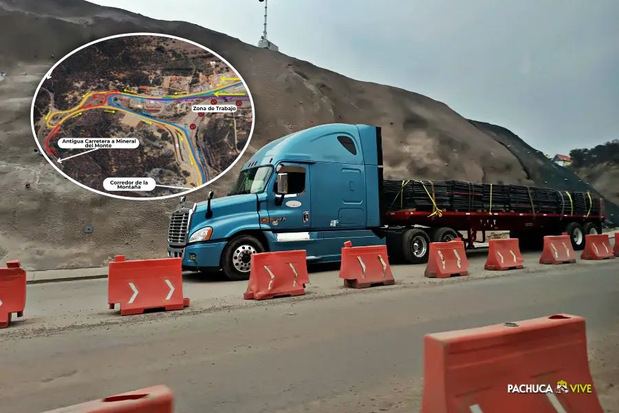 ¡Ojo! Hay cambio de vialidad por construcción de la carretera Real del Monte - Huasca