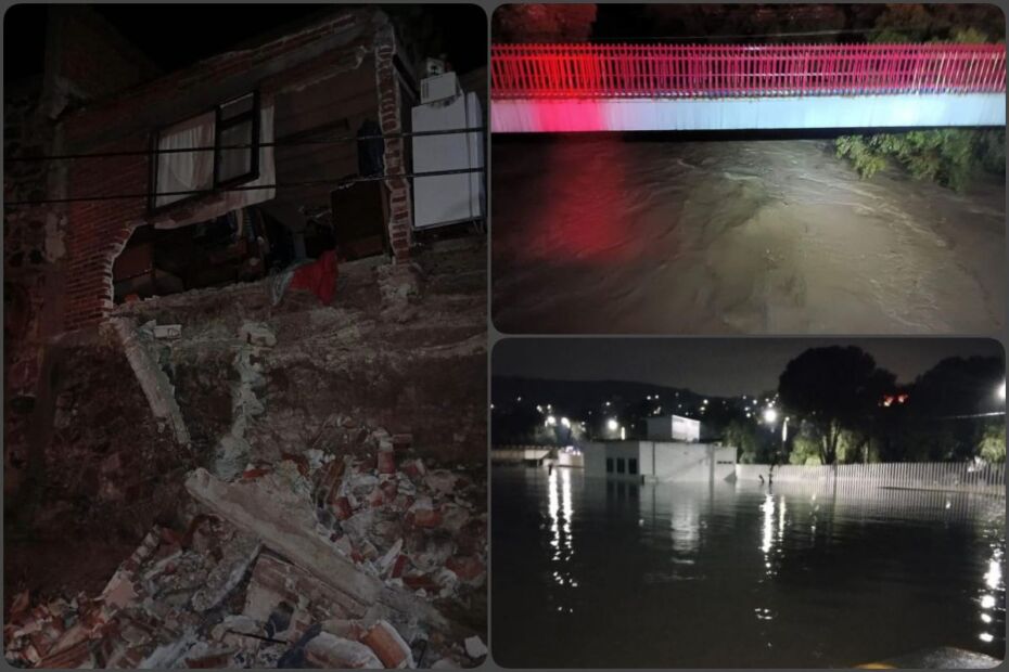 Río desbordado, deslaves, colapso de bardas y hasta un herido por rayo: el desastre en Tepeji por las lluvias