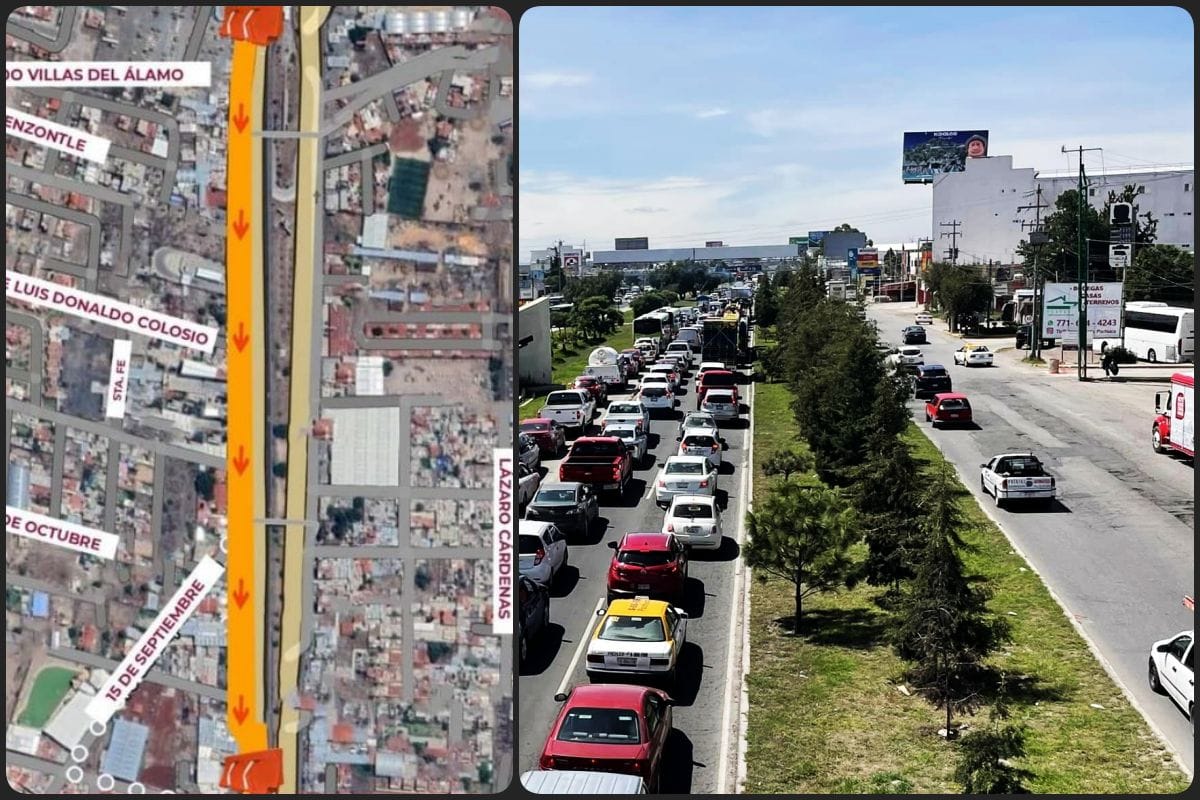 Lateral del bulevar Felipe Ángeles tendrá cierre total a partir de este jueves