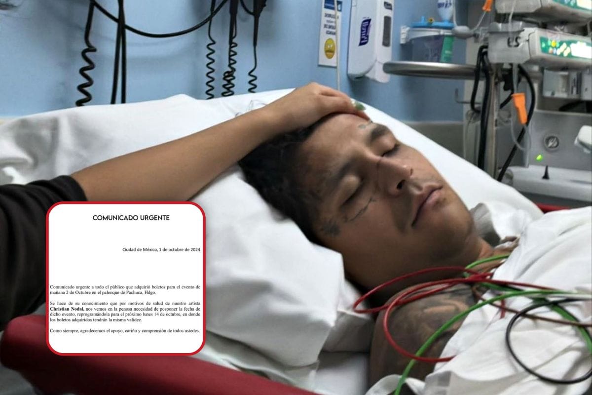 Christian Nodal es hospitalizado de emergencia y posponen su presentación en el Palenque de Pachuca